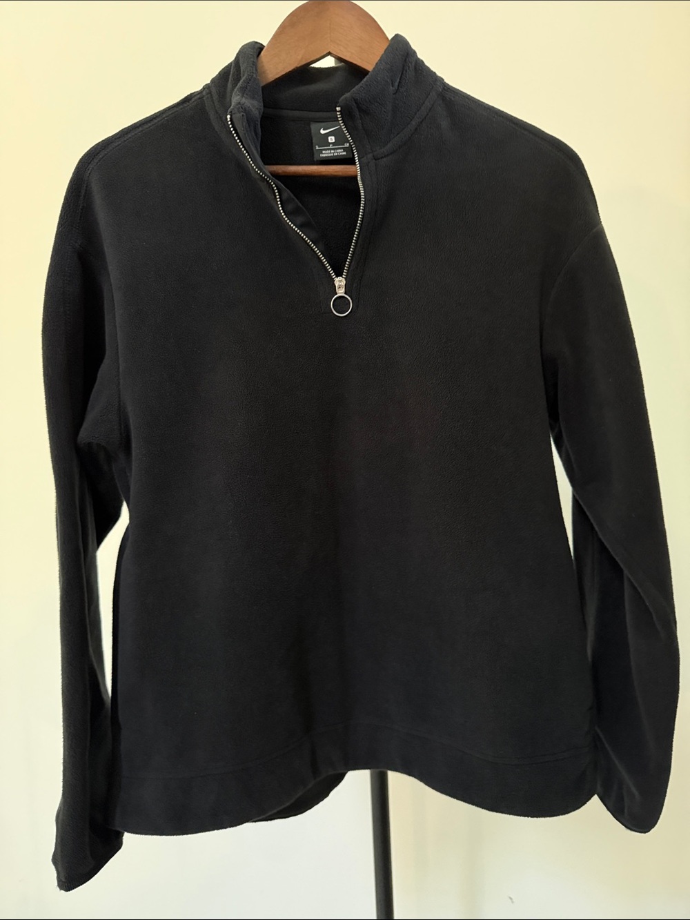 Nike Black Quarter Zip Fleece Pullover | Size S